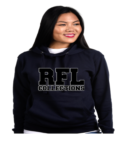 NEW RFL COLLECTIONS HOODIE. *NEW SUEDE  LETTERING *
