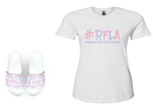 Load image into Gallery viewer, RFLA PURPLE AND PINK  LADIES SHORT SLEEVE (SLIDES SOLD SEPARATELY)
